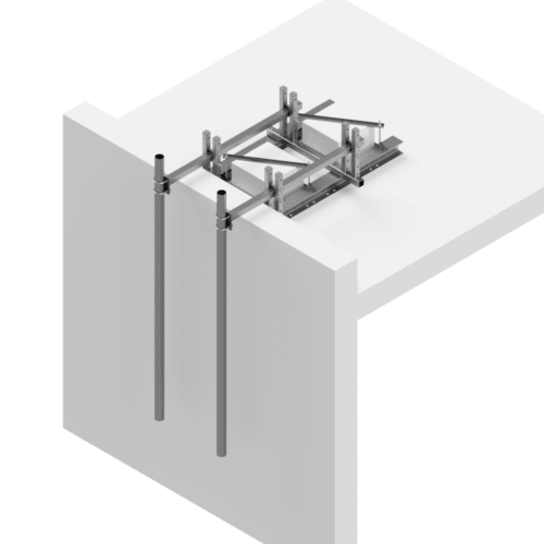 GR116-07 Gravity Stand, L=1600, 2x Ø76 over Roof Edge