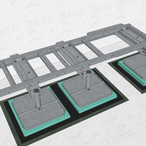 GR129-20 frame on Wall for RU/LR equipment 3 pcs beams 0,8m