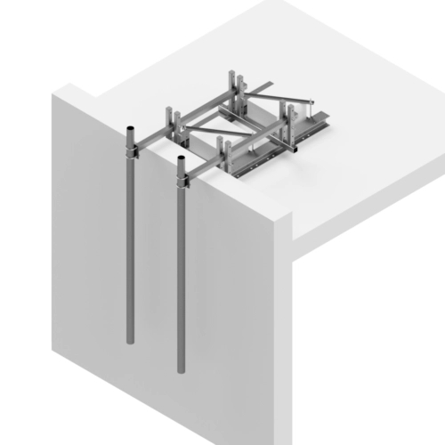 GR116-07 Gravity Stand, L=1600, 2x Ø76 over Roof Edge
