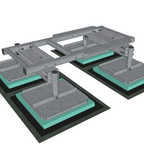 GR129-18 ODU frame on roof 2 pcs beams 0.8m / total weight 130 kg