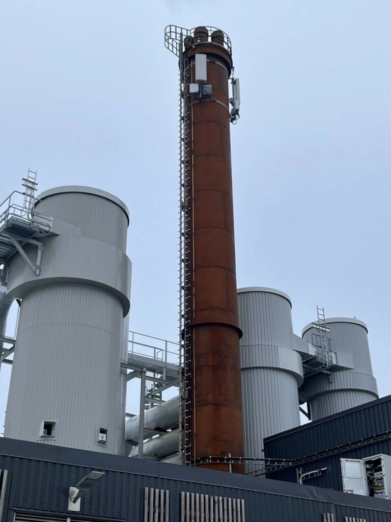 Chimney with the 5G antenna on top