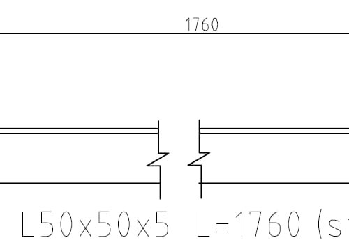 D515-P1 Strut with fixed length L=1760mm