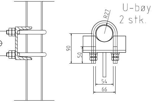 D515-P7 Mount for struts, Ø50