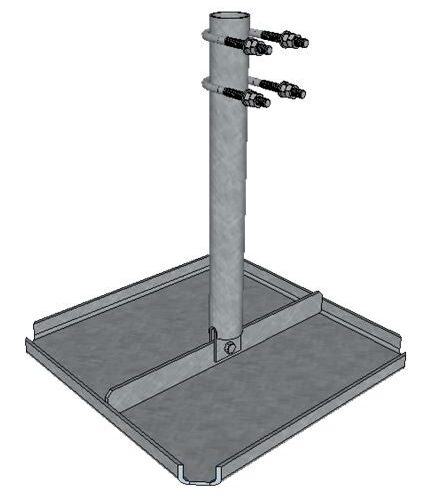 GR120-11-P19 Load distributing plate with Ø60 pipe, L=600mm