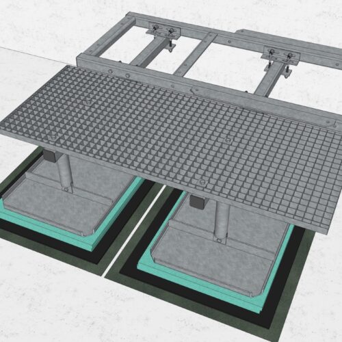 GR129-03 frame for 2pcs RU/LR with platform 1,44m