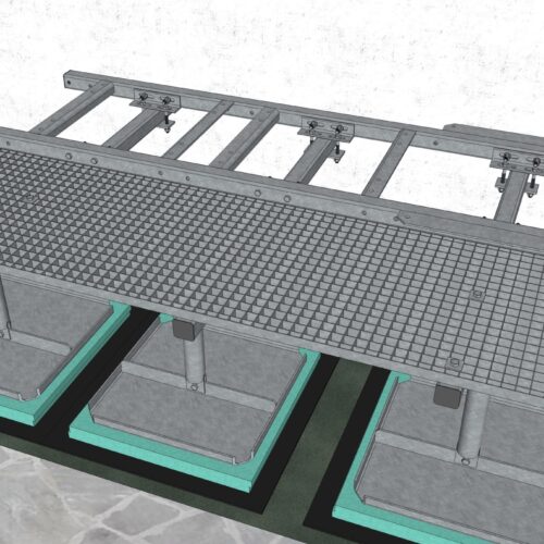 GR129-04 frame for 3pcs RU/LR with  platform 2,16m