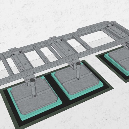 GR129-20 frame on Wall for RU/LR equipment 3 pcs beams 0,8m