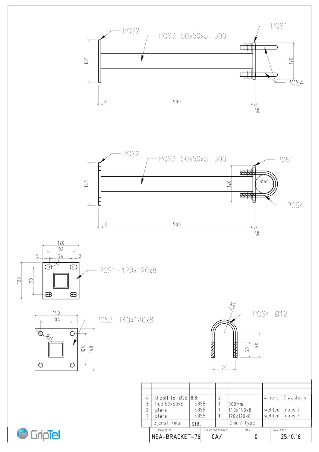 NEA-DIPOL76-bracket for DAB antenna